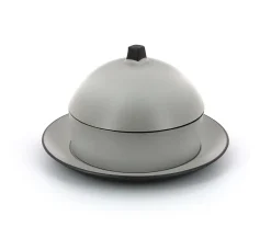 Ensemble dim sum rond gris porcelaine culinaire Ø 22 cm Equinoxe - REVOL New