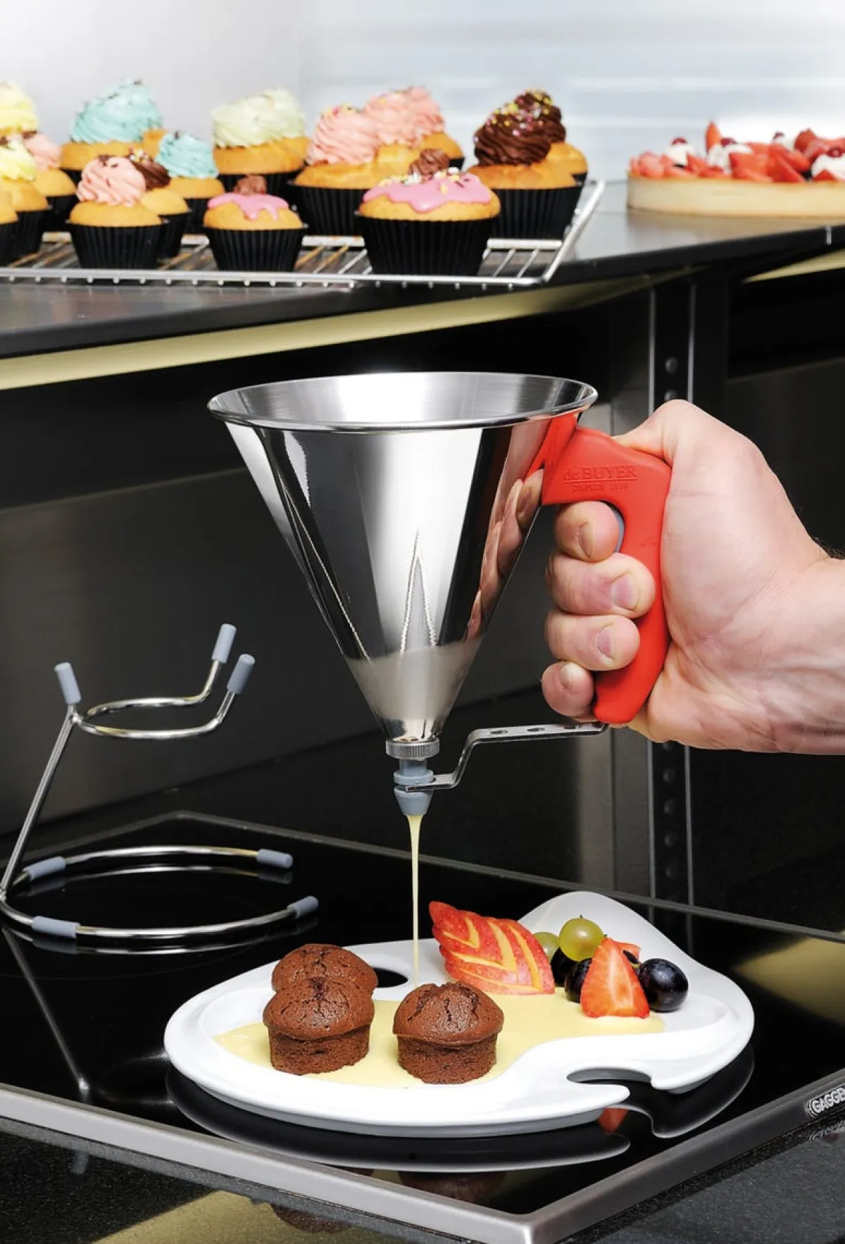 DE BUYER Entonnoir à piston inox Ø 15 cm 15,5 cm 0,8 L Clearance