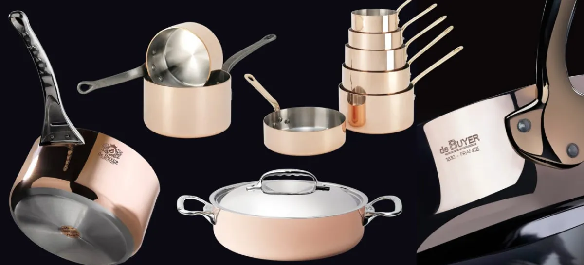 DE BUYER Faitout cuivre inox Sans revêtement Avec couvercle Ø 24 cm 12,3 cm 5,4 L Prima Matera Outlet