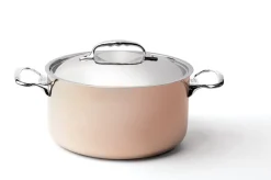 DE BUYER Faitout cuivre inox Sans revêtement Avec couvercle Ø 24 cm 12,3 cm 5,4 L Prima Matera Outlet