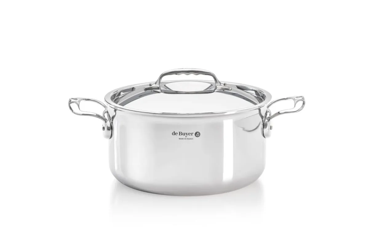 Faitout inox Sans revêtement Avec couvercle Ø 24 cm 13 cm 5,4 L Affinity - DE BUYER Sale