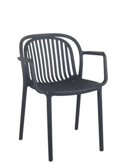Fauteuil de terrasse gris anthracite 78x57x57 cm Jeddah - FLEXMOB Discount