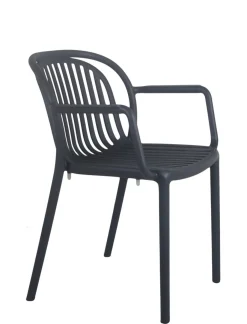Fauteuil de terrasse gris anthracite 78x57x57 cm Jeddah - FLEXMOB Discount