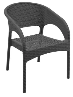 FLEXMOB Fauteuil de terrasse gris foncé 81x57x61 cm Panama Best