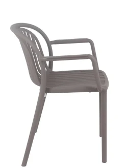 Fauteuil de terrasse taupe 78x57x57 cm Jeddah - FLEXMOB Discount