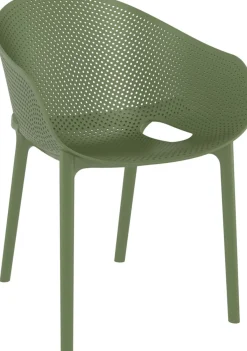 Fauteuil de terrasse vert olive 81x54x60 cm Sky - FLEXMOB Sale