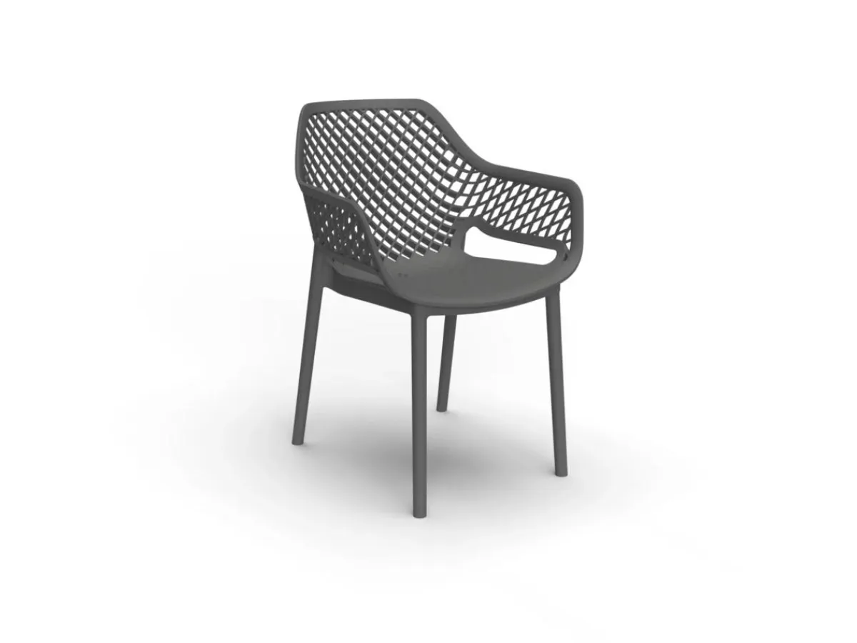 Aucune Fauteuil d'extérieur gris graphite Outlet
