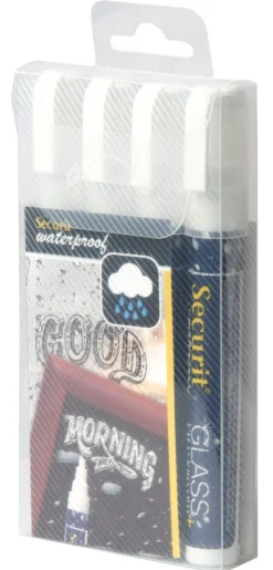 Feutres craie blanc waterproof blanc (4 pièces) - SECURIT Discount