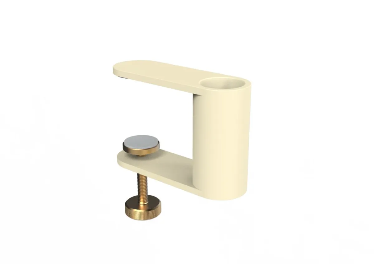 Fixation lampadaire led nomade sur parasol ou table ivoire 12x4x8 cm - PARANOCTA New