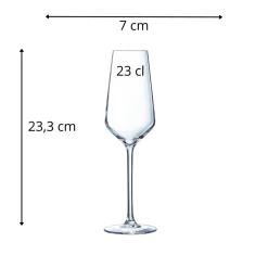 Flûte verre cristallin 23 cl Distinction - CHEF & SOMMELIER New