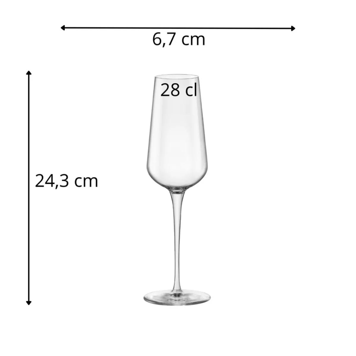Flûte verre cristallin 28 cl Uno - BORMIOLI ROCCO