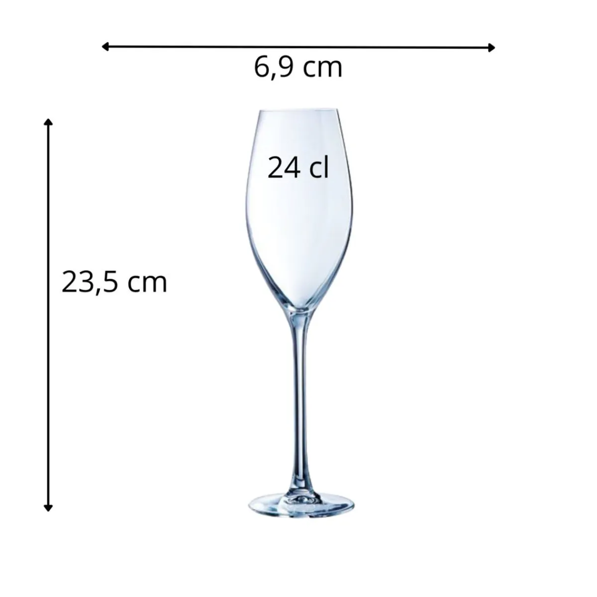 CRISTAL D'ARQUES Flûte verre cristallin 24 cl Wine Emotion Hot
