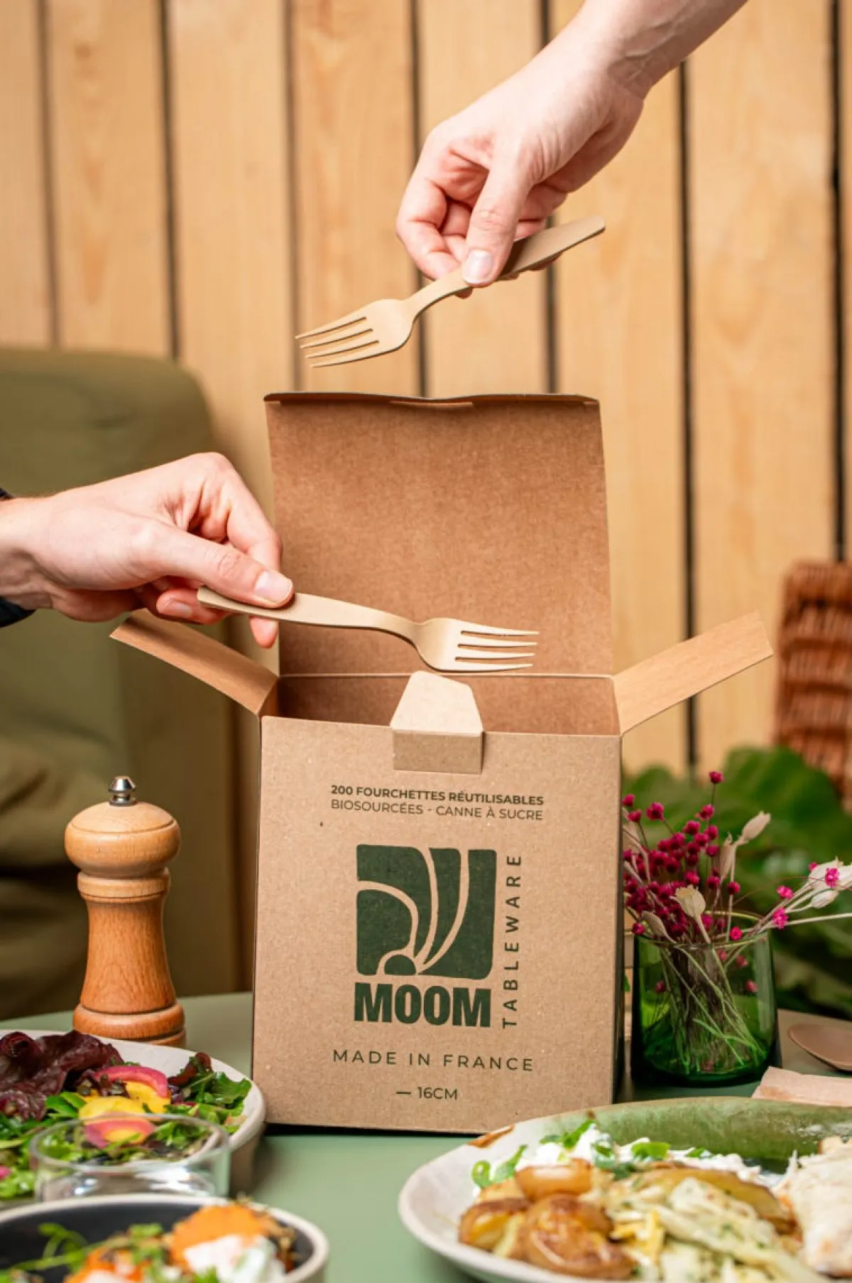 Fourchette bagasse 16 cm (200 pièces) - Moom Tableware Hot