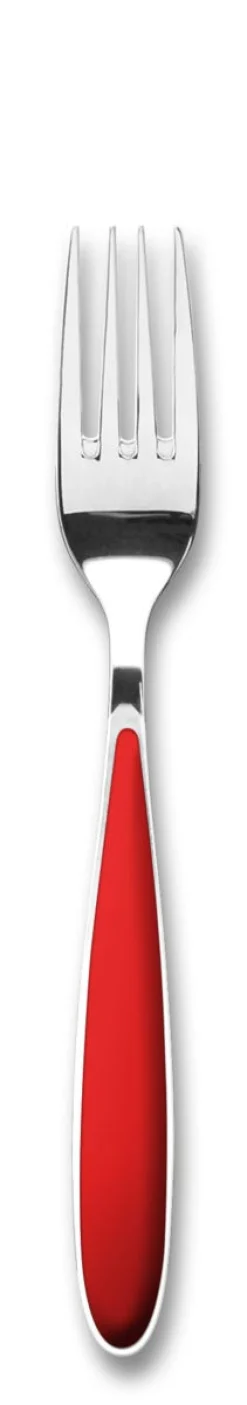 Fourchette de table rouge inox 20 cm Amande - TARRERIAS BONJEAN Sale