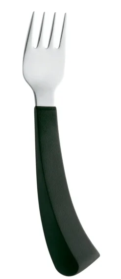 Fourchette manche courbé pour gaucher noir inox 18,5 cm Handicap - AMEFA Sale