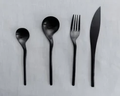 Fourchette noir inox 18/10 21,5x3x2 cm Rama - COOKPLAY