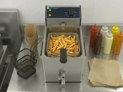 PRO.EQUIP Friteuse avec robinet argent 230v 8 L New