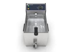 PRO.EQUIP Friteuse avec robinet argent 230v 8 L New
