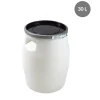 Fût Avec couvercle blanc plastique Ø 49,2 cm 43 cm 30 L fond plein parois pleines - GILAC Best