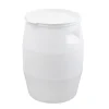 GILAC Fût Avec couvercle blanc plastique Ø 33,8 cm 54 cm 50 L fond plein parois pleines