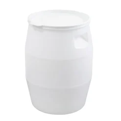 GILAC Fût Avec couvercle blanc plastique Ø 33,8 cm 54 cm 50 L fond plein parois pleines