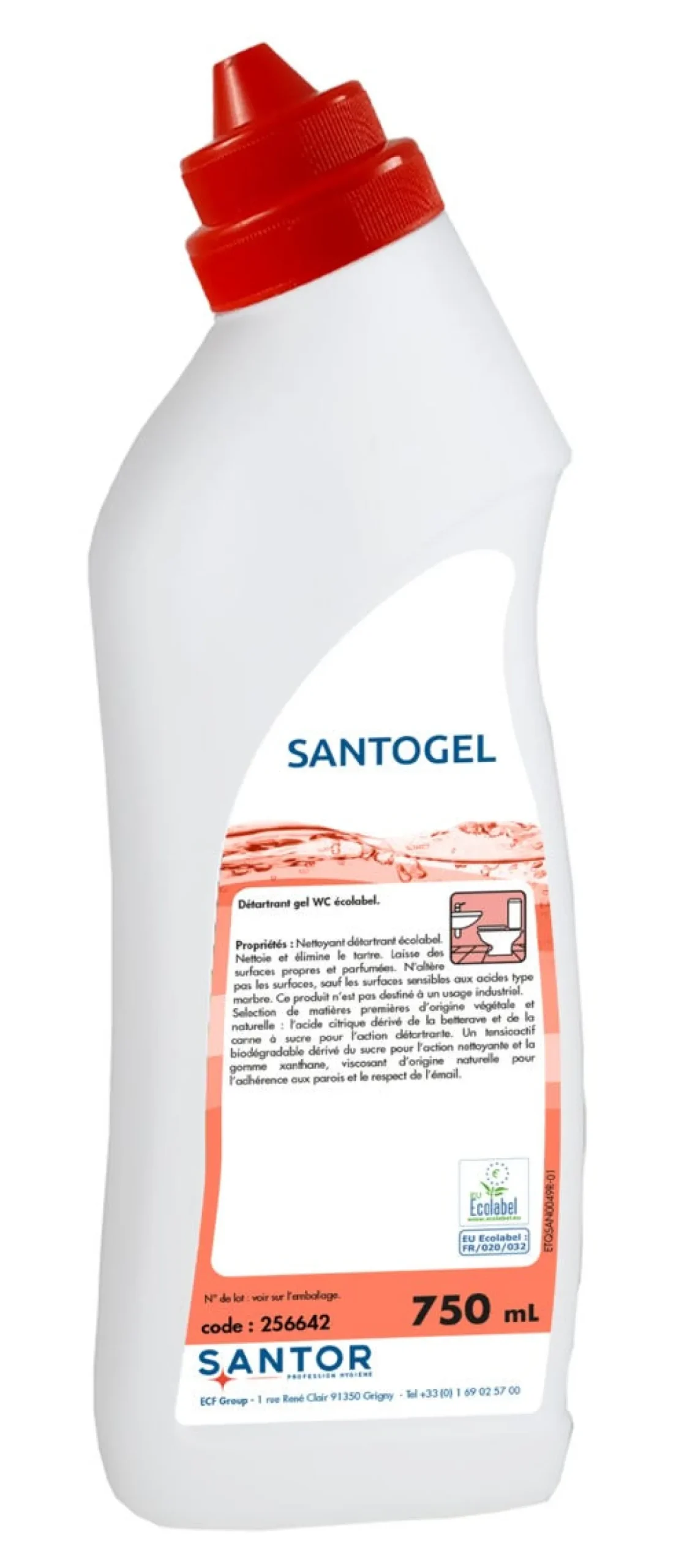 Gel détartrant wc 750 ml Santogel - SANTOR Discount