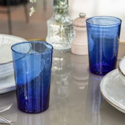 Gobelet empilable bleu verre recyclé 30 cl Pia - PRO.MUNDI Outlet