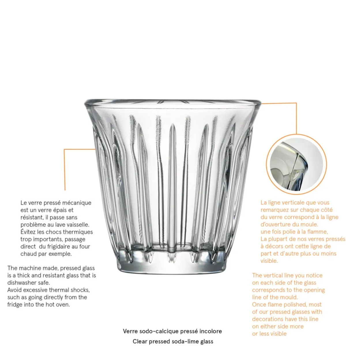 LA ROCHERE Gobelet expresso verre pressé 10 cl Zinc Sale