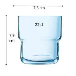 Gobelet forme basse bleu glacier verre 22 cl Log - ARCOROC Outlet