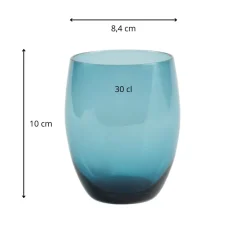 Gobelet forme basse bleu verre 30 cl Baya - PRO.MUNDI Online