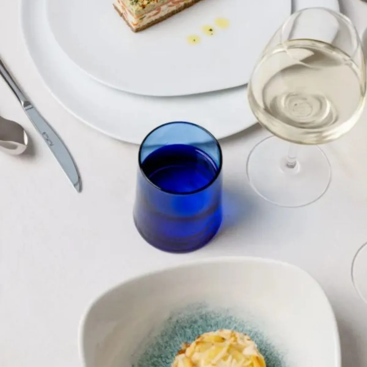 PRO.MUNDI Gobelet forme basse bleu verre 22 cl Artic Clearance