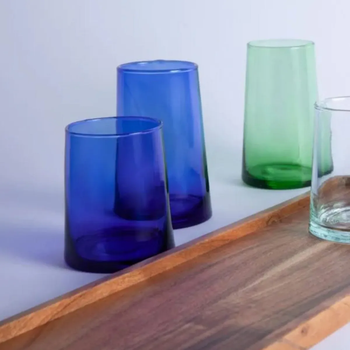 PRO.MUNDI Gobelet forme basse bleu verre 22 cl Artic Clearance