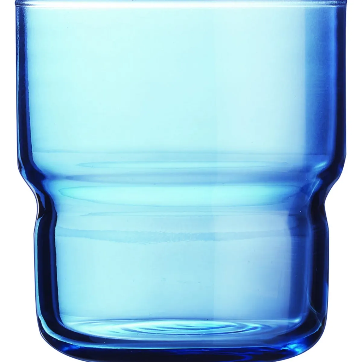 Gobelet forme basse bleu verre trempé 22 cl Log Brush - ARCOROC Discount