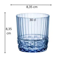 BORMIOLI ROCCO Gobelet forme basse bleu verre 30 cl America 20s Outlet