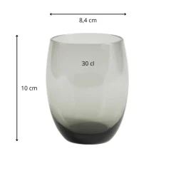 Gobelet forme basse gris verre 30 cl Baya - PRO.MUNDI