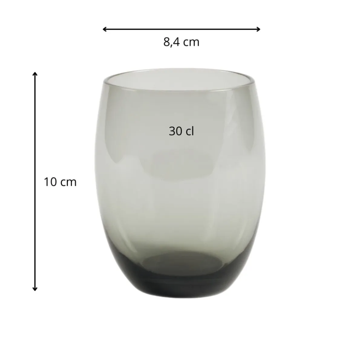 Gobelet forme basse gris verre 30 cl Baya - PRO.MUNDI
