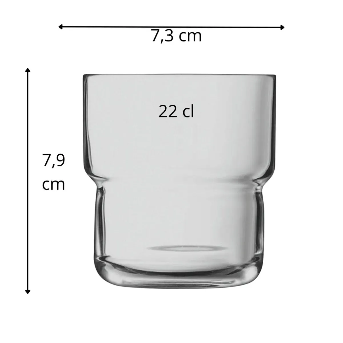 ARCOROC Gobelet forme basse gris verre 22 cl Log Sale