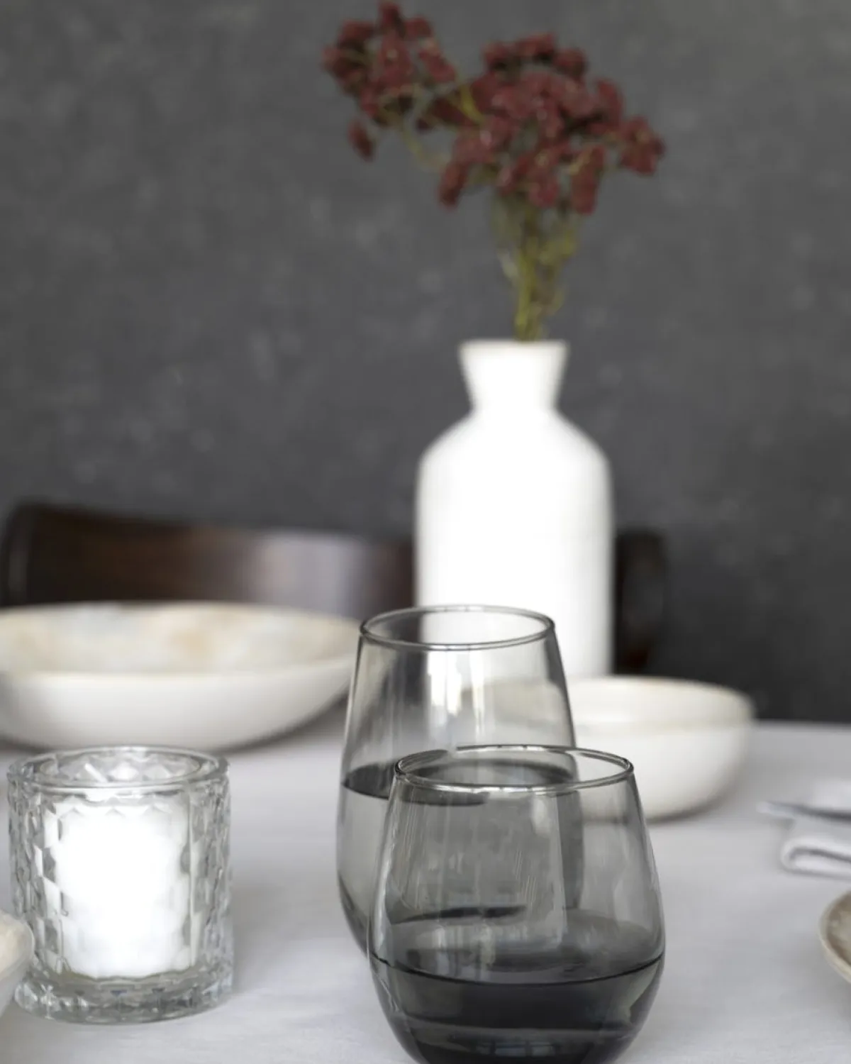 PRO.MUNDI Gobelet forme basse gris verre 32 cl Cara Outlet
