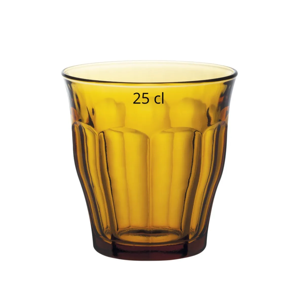 DURALEX Gobelet forme basse jaune verre trempé 25 cl Picardie New