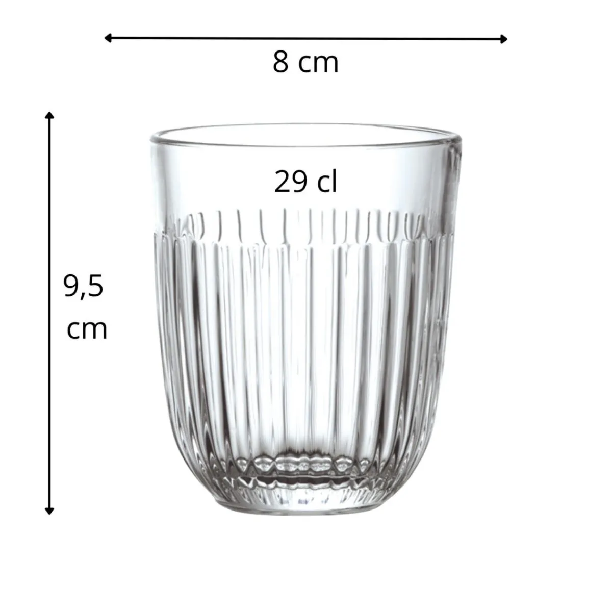 Gobelet forme basse verre pressé 29 cl Ouessant - LA ROCHERE Discount