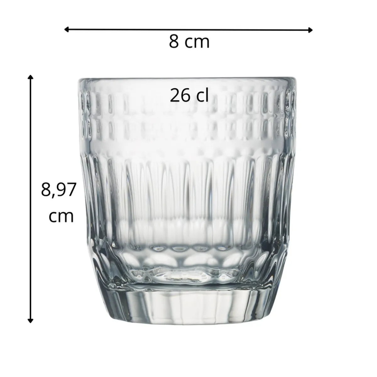 ACCOLADE Gobelet forme basse verre pressé 26 cl Panama Hot