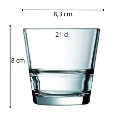 ARCOROC Gobelet forme basse verre trempé 21 cl Stack Up Online