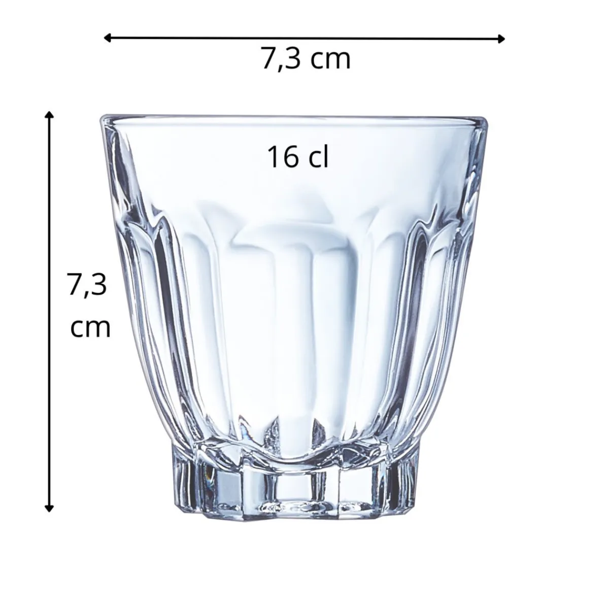 Gobelet forme basse verre trempé 16 cl Arcadie - ARCOROC New