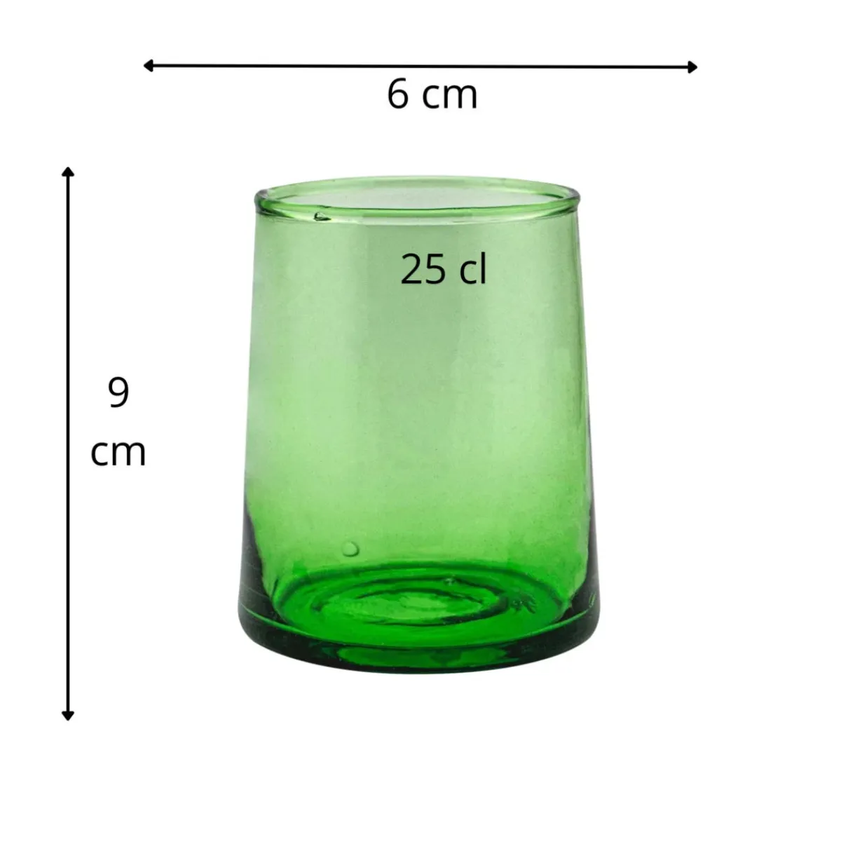 PRO.MUNDI Gobelet forme basse vert verre recyclé 25 cl Lily Hot