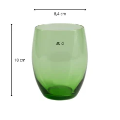 PRO.MUNDI Gobelet forme basse vert verre 30 cl Baya Hot