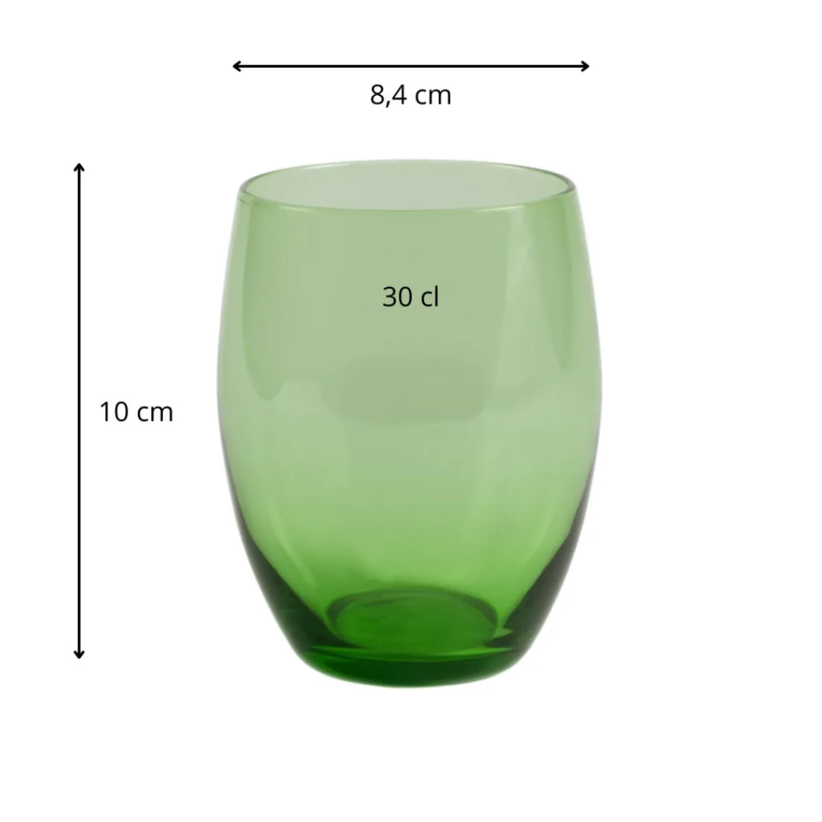 PRO.MUNDI Gobelet forme basse vert verre 30 cl Baya Hot