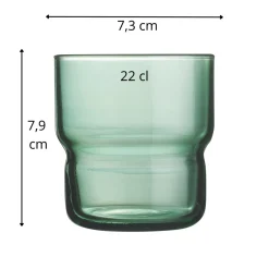 Gobelet forme basse vert verre trempé 22 cl Log Brush - ARCOROC Online