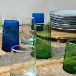 Gobelet forme haute bleu verre recyclé 33 cl Lily - PRO.MUNDI Hot