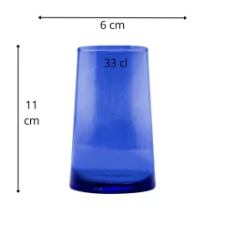 Gobelet forme haute bleu verre recyclé 33 cl Lily - PRO.MUNDI Hot