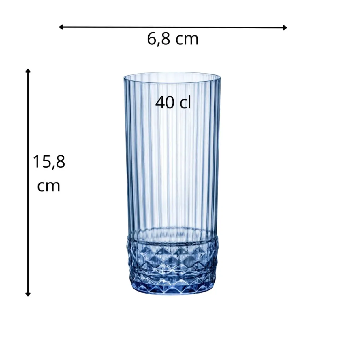 Gobelet forme haute bleu verre 40 cl America 20s - BORMIOLI ROCCO New